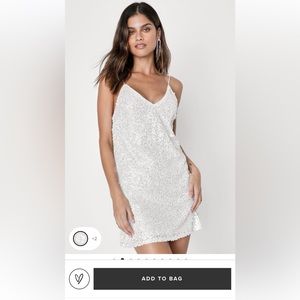 Brides! Never Worn Cocktail White Sparkle Dress